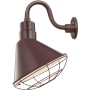 Millennium Lighting RLM 1 Light Outdoor Wall Sconce with 12" Wide Shade and 10" Gooseneck Stem Architectural Bronze