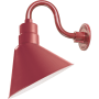 Millennium Lighting RLM 1 Light Outdoor Wall Sconce with 12" Wide Shade and 10" Gooseneck Stem Satin Red
