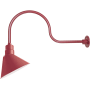 Millennium Lighting RLM 1 Light Outdoor Wall Sconce with 12" Angle Shade and 30" Gooseneck Stem Satin Red