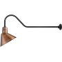Millennium Lighting RLM 1 Light Outdoor Wall Sconce with 12" Angle Shade and 41" Gooseneck Stem Natural Copper
