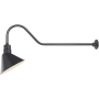 Millennium Lighting RLM 1 Light Outdoor Wall Sconce with 12" Angle Shade and 41" Gooseneck Stem Satin Black