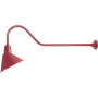 Millennium Lighting RLM 1 Light Outdoor Wall Sconce with 12" Angle Shade and 41" Gooseneck Stem Satin Red
