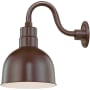 Millennium Lighting RLM 1 Light Outdoor Wall Sconce with 10" Wide Bowl Shade and 10" Gooseneck Stem Architectural Bronze