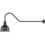 Millennium Lighting RLM 1 Light Outdoor Wall Sconce with 10" Wide Bowl Shade and 41" Gooseneck Stem Satin Black