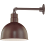 Millennium Lighting RLM 1 Light Outdoor Wall Sconce with 12" Wide Bowl Shade and 13" Gooseneck Stem Architectural Bronze