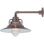 Millennium Lighting RLM 1 Light Outdoor Wall Sconce with 14" Wide Railroad Shade and 13" Gooseneck Stem Architectural Bronze