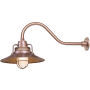 Millennium Lighting RLM 1 Light Outdoor Wall Sconce with 14" Wide Railroad Shade and 21.5" Gooseneck Stem Copper