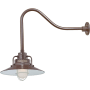 Millennium Lighting RLM 1 Light Outdoor Wall Sconce with 14" Wide Railroad Shade and 23" Gooseneck Stem Architectural Bronze