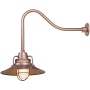 Millennium Lighting RLM 1 Light Outdoor Wall Sconce with 14" Wide Railroad Shade and 23" Gooseneck Stem Copper