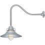 Millennium Lighting RLM 1 Light Outdoor Wall Sconce with 14" Wide Railroad Shade and 23" Gooseneck Stem Galvanized