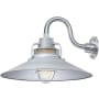 Millennium Lighting RLM 1 Light Outdoor Wall Sconce with 18" Wide Railroad Shade and 10" Gooseneck Stem Galvanized