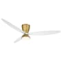 MinkaAire Hourglass 58" 3 Blade LED Flush Mount Ceiling Fan with Remote Included Legacy Brass / Flat White