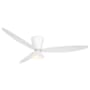 MinkaAire Hourglass 58" 3 Blade LED Flush Mount Ceiling Fan with Remote Included Flat White