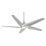 MinkaAire Switch 60" 5 Blade Convertible LED Ceiling Fan with Remote Included Brushed Nickel / Silver