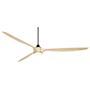 MinkaAire Pierce 84" 3 Blade LED Ceiling Fan with Remote Included Dark Bronze / White Oak