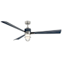 MinkaAire Nauticus 65" 3 Blade Smart Indoor / Outdoor LED Ceiling Fan with Remote Included Brushed NIckel Wet / Navy