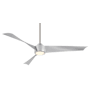 MinkaAire Pike 56" 3 Blade LED Ceiling Fan with Remote Included Brushed Nickel / Silver