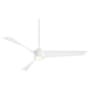 MinkaAire Pike 56" 3 Blade LED Ceiling Fan with Remote Included Flat White