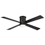 MinkaAire Falco 54" 4 Blade Indoor LED Flush Mount Ceiling Fan with Remote Control Coal