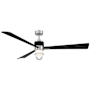 MinkaAire Nauticus 65" 3 Blade Smart Indoor / Outdoor LED Ceiling Fan with Remote Included Brushed Nickel Wet / Coal