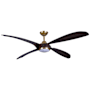 MinkaAire Mortyn 60" 4 Blade Indoor LED Ceiling Fan Legacy Brass / Dark Oak Blades