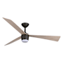 MinkaAire Elavan 52" 3 Blade Indoor LED Ceiling Fan Dark Bronze / Ashwood