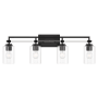 Minka Lavery Binsly 4 Light 32" Wide Vanity Light with Clear Glass Shades Coal