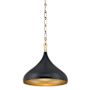 Minka Lavery Cedar Lane 13" Wide Pendant with a Steel Shade Dark Matte Black / Legacy Brass