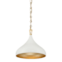 Minka Lavery Cedar Lane 13" Wide Pendant with a Steel Shade Off White Cream / Legacy Brass