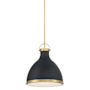 Minka Lavery Lynk 17" Wide Pendant with Etched Opal Glass Shade Dark Matte Black / Legacy Brass