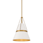 Minka Lavery Springfield 12" Wide Pendant with Steel Shade Off White Cream / Legacy Brass