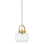 Minka Lavery WickGlow 11" Wide Pendant with Clear Glass Shade Legacy Brass