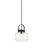 Minka Lavery WickGlow 11" Wide Pendant with Clear Glass Shade Dark Matte Black