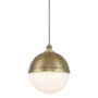 Minka Lavery Vorey 17" Wide Pendant with Etched Opal Glass Oxidized Aged Brass