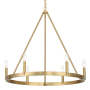 Minka Lavery Dutton 6 Light 28" Wide Taper Candle Style Ring Chandelier Signature Brass