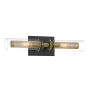Minka Lavery Emmerham 2 Light 20" Wide Vanity Light with Clear Glass Shades Coal / Soft Brass