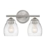 Minka Lavery Winsley 2 Light 14" Wide Vantage Bathroom Vanity Light with Seedy Glass Shades Brushed Nickel