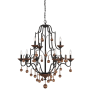 Minka Lavery Colonial Charm 9 Light 34" Wide Taper Candle Style Chandelier Old World Bronze / Walnut