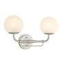 Minka Lavery Whitehall 2 Light 18" Wide Bathroom Vanity Light with Etched Glass Shades Brushed Nickel