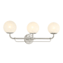 Minka Lavery Whitehall 3 Light 28" Wide Bathroom Vanity Light with Etched Glass Shades Brushed Nickel