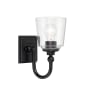 Minka Lavery Antonia 11" Tall Wall Sconce with Clear Glass Shade Coal