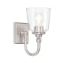 Minka Lavery Antonia 11" Tall Wall Sconce with Clear Glass Shade Brushed Nickel