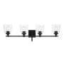 Minka Lavery Antonia 4 Light 35" Wide Vanity Light with Clear Glass Shades Coal