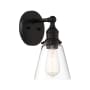 Minka Lavery Barwell 12" Tall Wall Sconce with Clear Glass Shade Coal