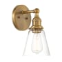 Minka Lavery Barwell 12" Tall Wall Sconce with Clear Glass Shade Oxidized Aged Brass