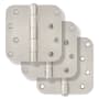 Miseno 4 x 4 Plain Bearing 5/8" Radius Corner Door Hinge - Pack of 3 Satin Nickel