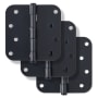 Miseno 4 x 4 Plain Bearing 5/8" Radius Corner Door Hinge - Pack of 3 Matte Black