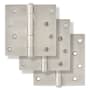 Miseno 4 x 4 Plain Bearing Square Corner Door Hinge - Pack of 2 Satin Nickel