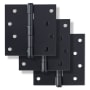 Miseno 4 x 4 Plain Bearing Square Corner Door Hinge - Pack of 2 Matte Black