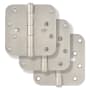 Miseno 4 x 4 Plain Bearing 5/8" Radius Corner Door Hinge - Pack of 3 Satin Nickel